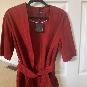 Massimo Dutti NWT goat leather cardigan jacket